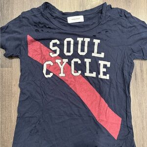 SoulCycle Navy Tee with Red and White Graphic